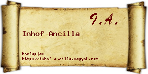 Inhof Ancilla névjegykártya